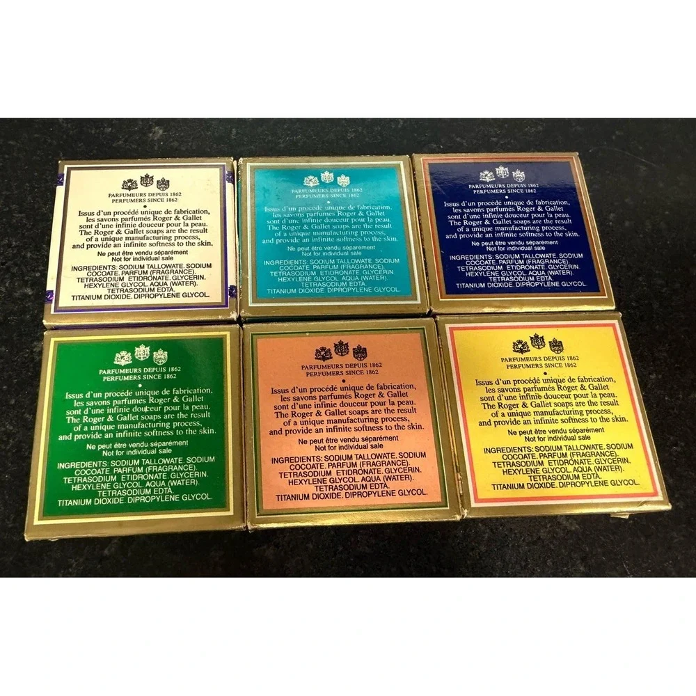 Vintage‎ Roger & Gallet Paris Perfumed Soap Lot 6 Guest Bars 25g France 🇫🇷
